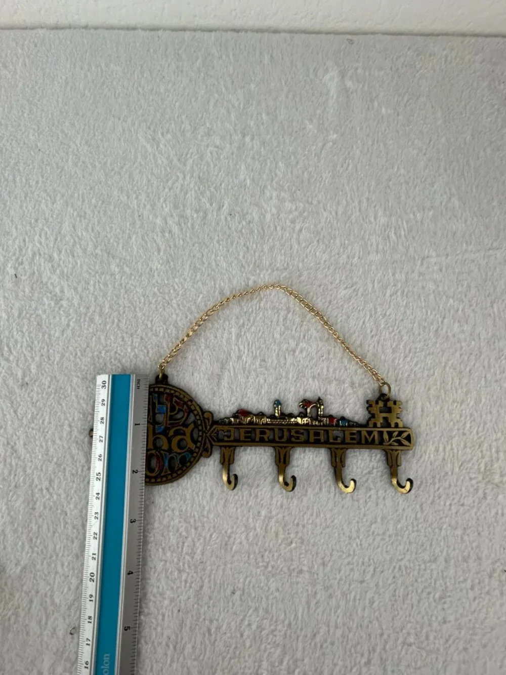 Vintage Brass Shalom Jerusalem key hanging key holder Home Decor